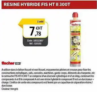 DomPro Fischer Resine Hybride Fis Ht Ii 300t offre