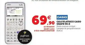 Hyper U Calculatrice Casio Graph 90+e offre