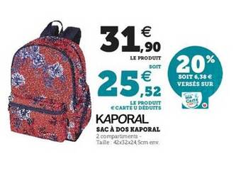 Hyper U Sac à Dos Kaporal offre
