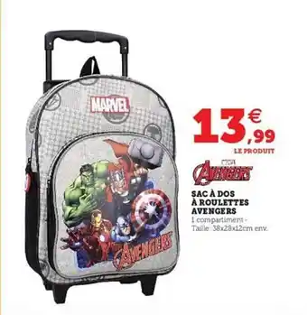 Hyper U Sac à Dos à Roulettes Avengers offre