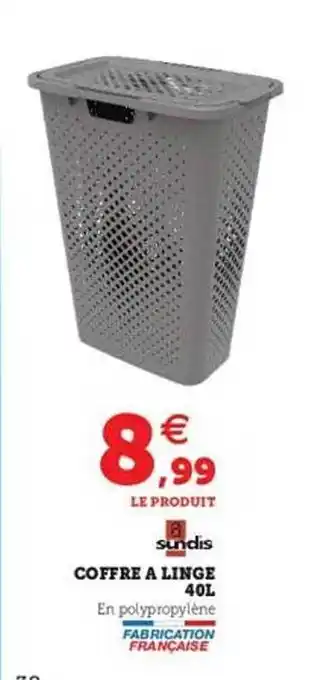 Hyper U Sundis Coffre à Linge 40l offre
