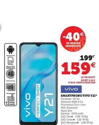 Hyper U Smartphone Vivo Y21 offre