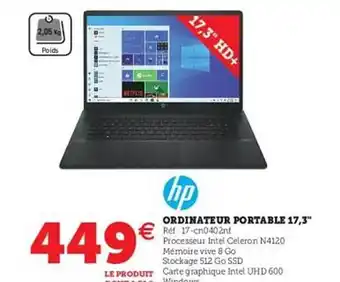 Hyper U Ordinateur Portable 17.3 offre