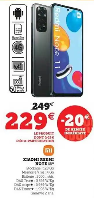 Hyper U Xiaomi Redmi Note 11 offre