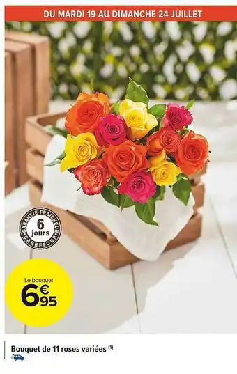 Carrefour Market Bouquet De 11 Roses Variées offre