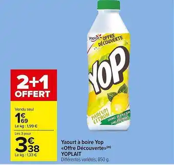 Carrefour Market Yaourt à Boire Yop «offre Découverte» Yoplait offre