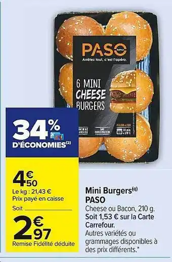 Carrefour Market Mini Burgers Paso offre