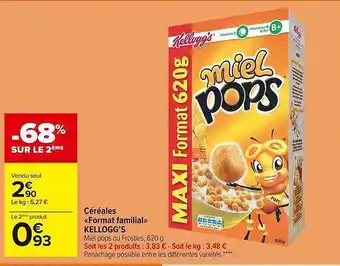 Carrefour Market Céréales «format Familial» Kellogg's offre