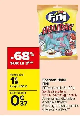Carrefour Market Bonbons Halal Fini offre