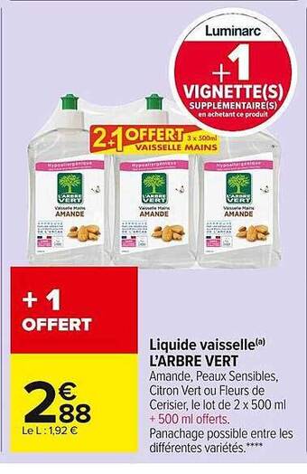 Carrefour Market Liquide Vaisselle L'arbre Vert offre