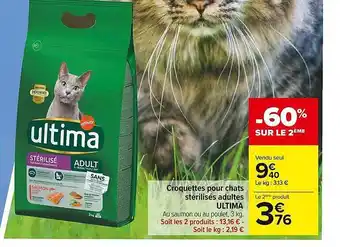 Carrefour Market Croquettes Pour Chats Stérilisés Adultes Ultima offre