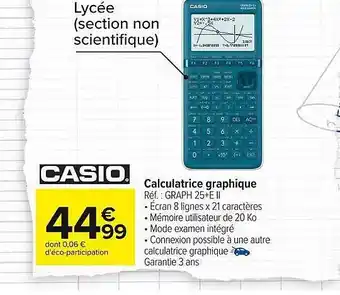 Carrefour Market Calculatrice Graphique Casio offre