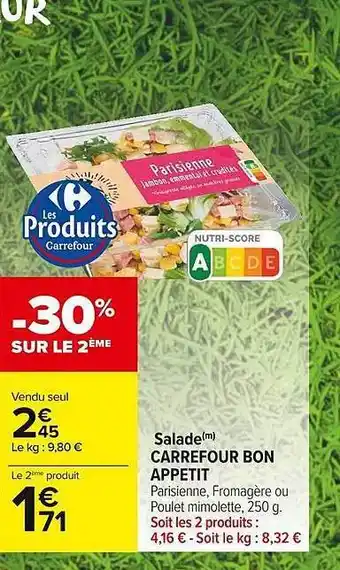 Carrefour Market Salade Carrefour Bon Appetit offre