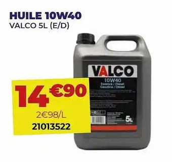 Carter-Cash Huile 10w40 Valco offre