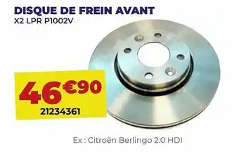 Carter-Cash Disque De Frein Avant offre