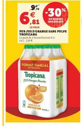Pur Jus D'orange Sans Pulpe Tropicana
