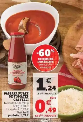 Hyper U Passata Purée De Tomates Castelli offre