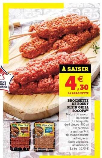 Hyper U Brochette De Boeuf Plein Grill Socopa offre