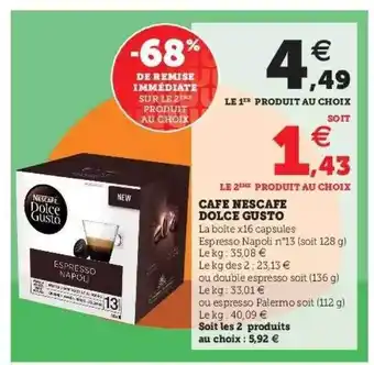 Hyper U Café Nescafé Dolce Gusto offre