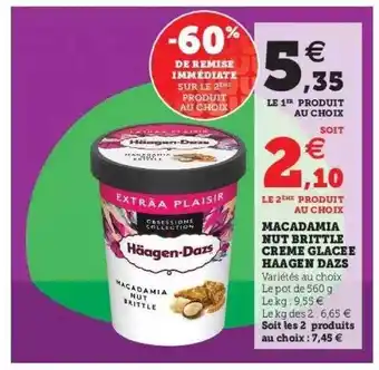 Hyper U Macadamia Nut Brittle Crème Glacée Häagen-dazs offre