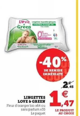 Hyper U Lingettes Love & Green offre