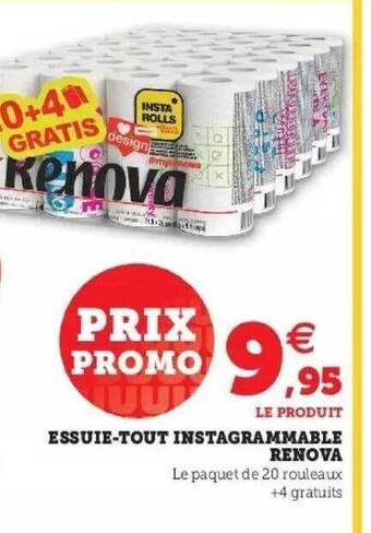 Hyper U Essuie-tout Instagrammable Renova offre