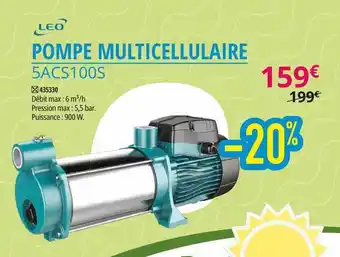 Irrijardin Pompe Multicellulaire 5acs100s offre
