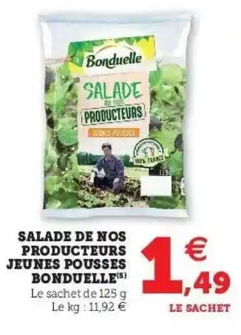 Super U Salade De Nos Producteurs Jeunes Pousses Bonduelle offre