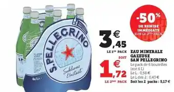 Super U Eau Minérale Gazeuse San Pellegrino offre