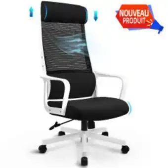 Conforama Fauteuil de bureau,chaise de bureau,fauteuil pivotant avec support lombaire réglable en hauteur et rotation à 360 ° fonction  offre
