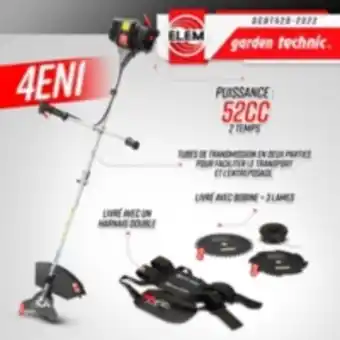E.Leclerc Brico Débroussailleuse thermique 52cc - bobine + 3 lames - elem garden offre