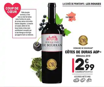 ALDI Domaine De Bourran Côtes De Duras Aop offre