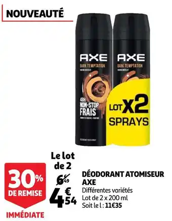 Auchan Axe déodorant atomiseur offre