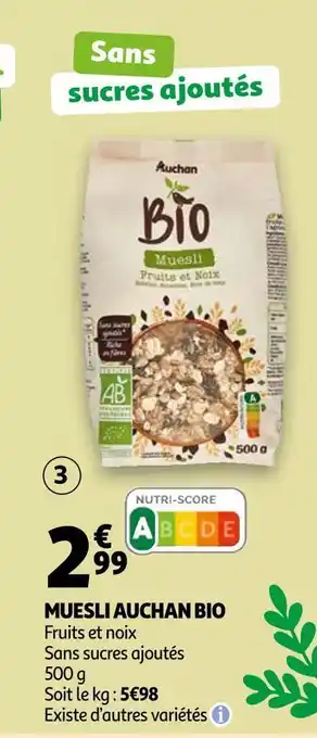 Auchan Auchan muesli bio offre