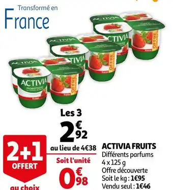 Auchan Activia activia fruits offre