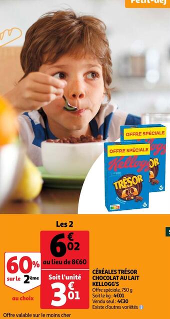 Auchan Kellogg's céréales trésor offre