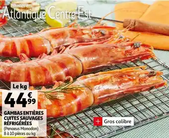 Auchan Gambas entières cuites sauvages réfrigérées offre