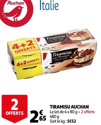 Auchan Auchan tiramisu offre