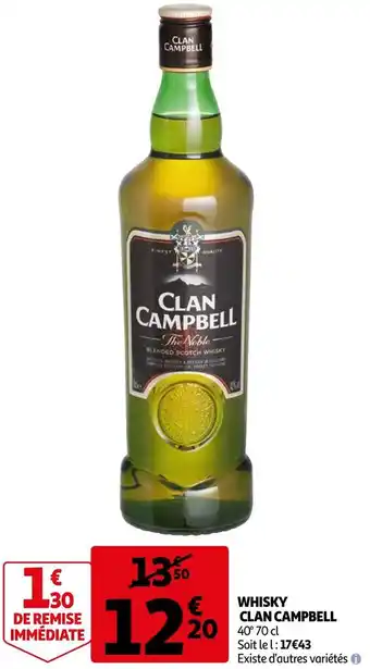Auchan Clan campbell whisky offre