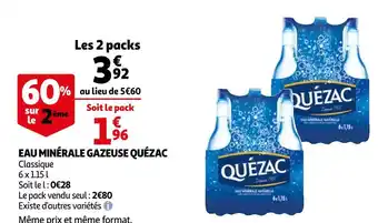 Auchan Quézac eau minérale gazeuse offre