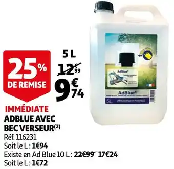Auchan Ad blue adblue avec bec verseur offre