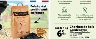 Auchan Gardenstar charbon de bois offre