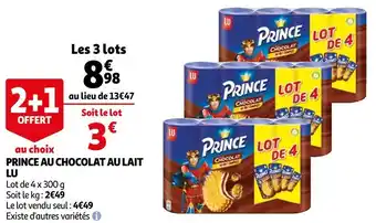 Auchan Lu prince au chocolat au lait offre