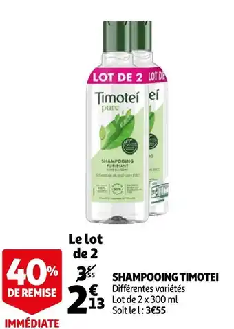 Auchan Timotei shampooing offre
