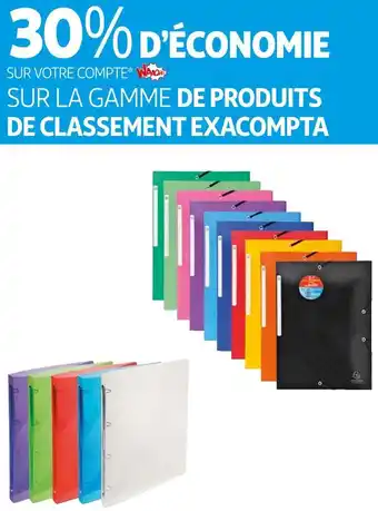 Auchan Exacompta bon plan sur la gamme de produits de classement de la marque exacompta offre