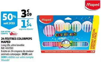 Auchan Maped 24 feutres colorpeps offre