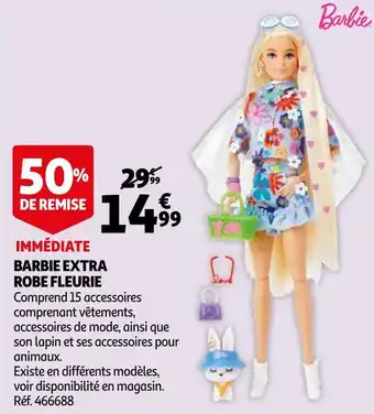 Auchan Barbie barbie extra robe fleurie offre