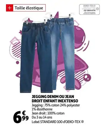 Auchan In extenso jegging denim ou jean droit enfant offre