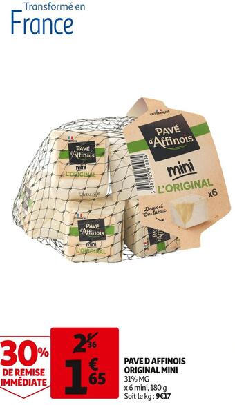 Auchan Pave d'affinois original mini offre