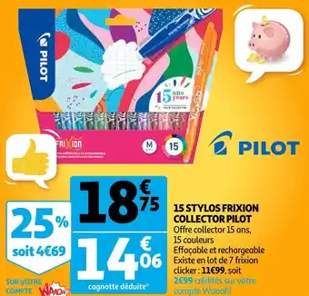Auchan Pilot 15 stylos frixion collector offre